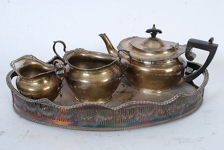 A Victorian hallmarked silver tea service