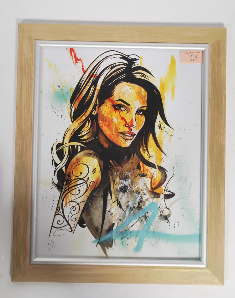 A graffiti urban art print by Bristol Street artis