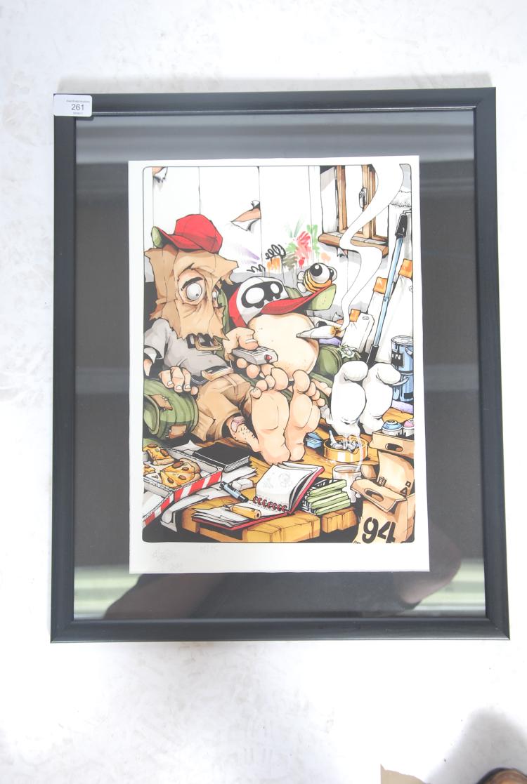A graffiti urban art print by Bristol Street artis