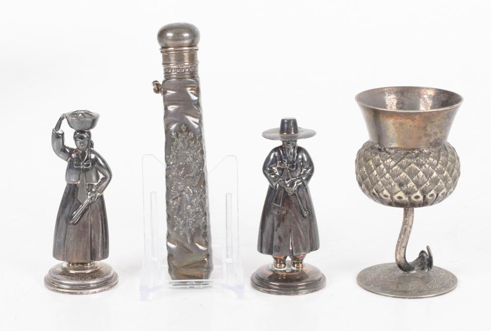 Sterling Silver Scent Bottle, and Other Items