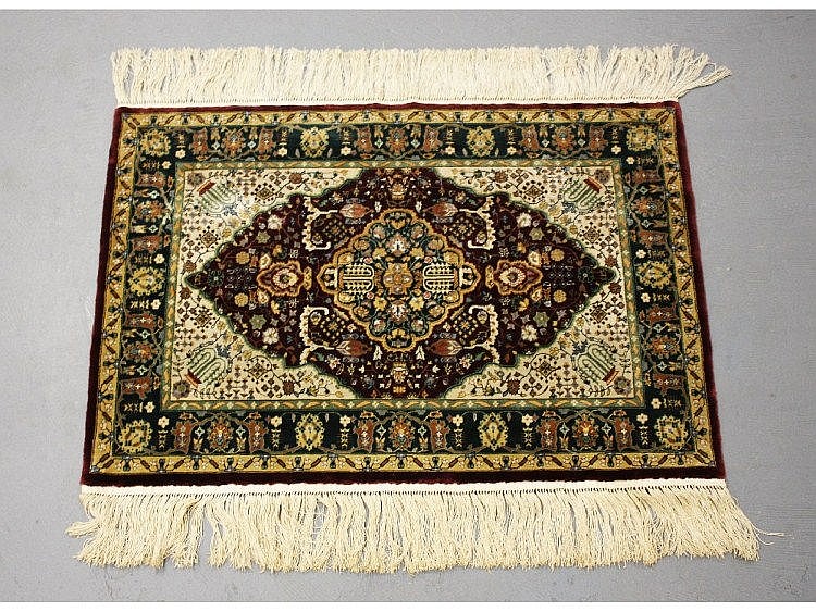 A 20th century Tabriz silk matt, in the Isfahan
