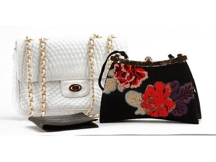 A Valentino canvas and leather ladies handbag,
