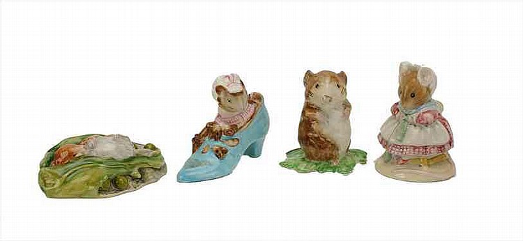 Four Beswick pottery Beatrix Potter figures The