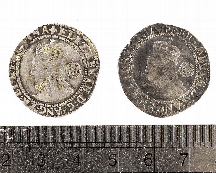 Two Elizabeth I sixpences,