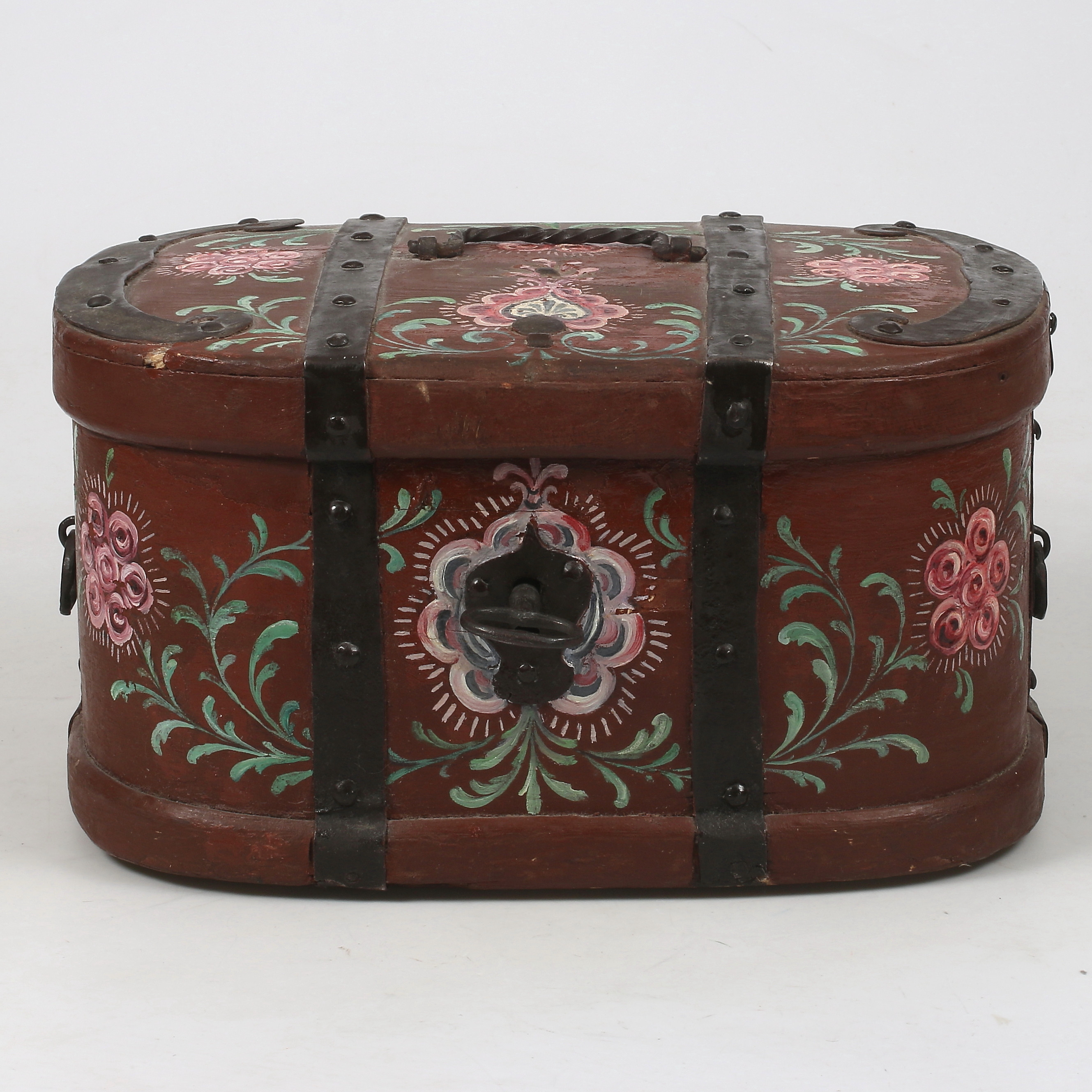 SKRIN, allmoge, bemålat trä, 1800-tal.
