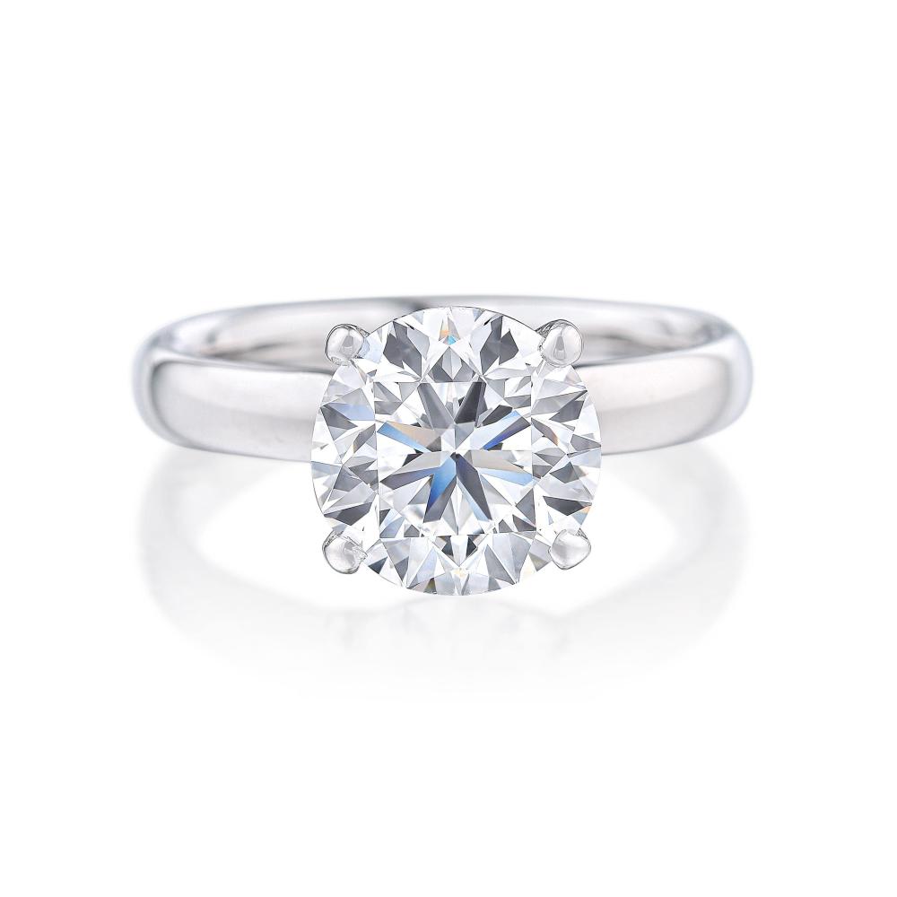 3.01-Carat Round Brilliant-Cut Diamond Ring, GIA Certified