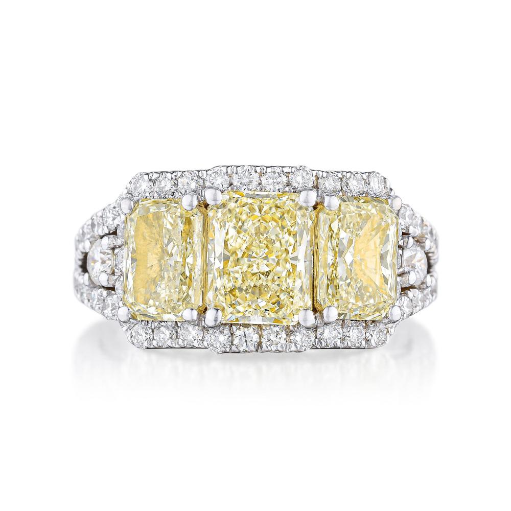 Three-Stone Diamond Ring, GIA Certified
