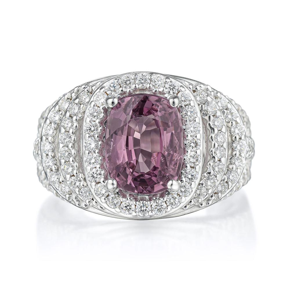 Spinel and Diamond Ring