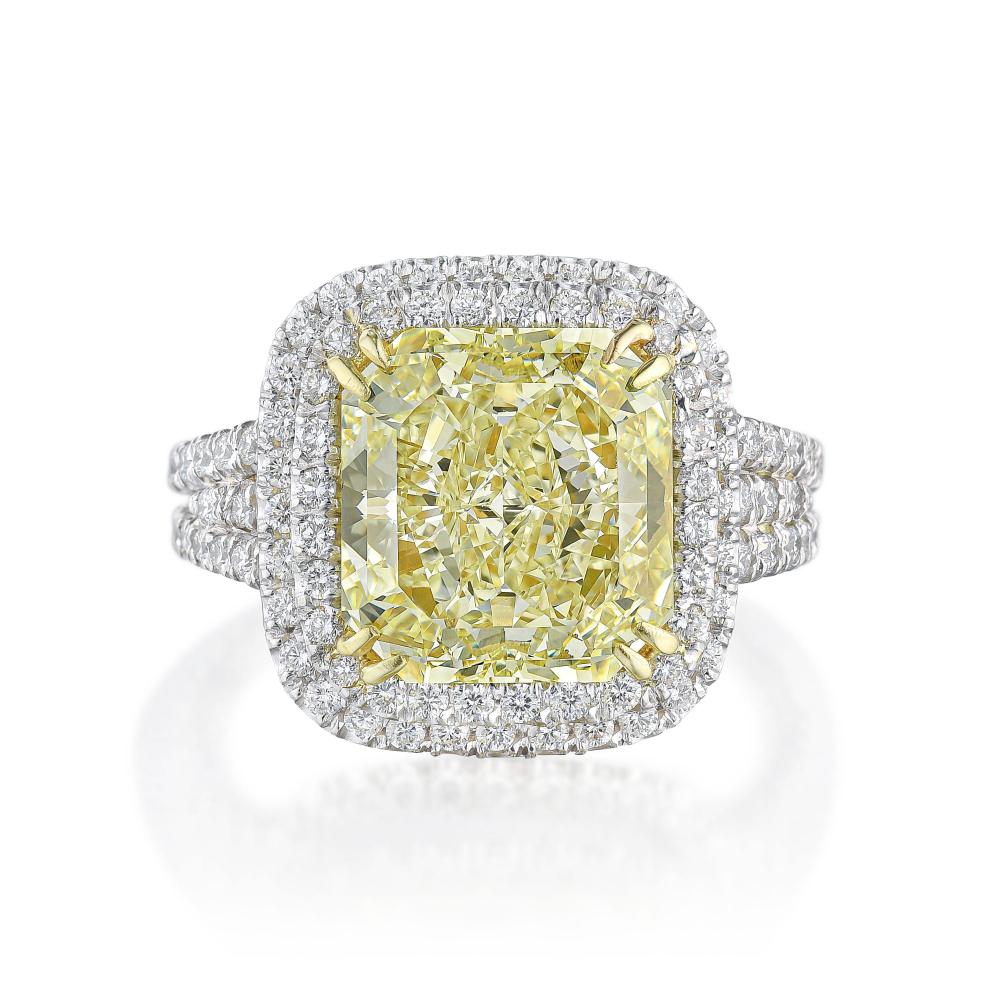 4.49-Carat Natural Fancy Light Yellow Diamond Ring, GIA Certified