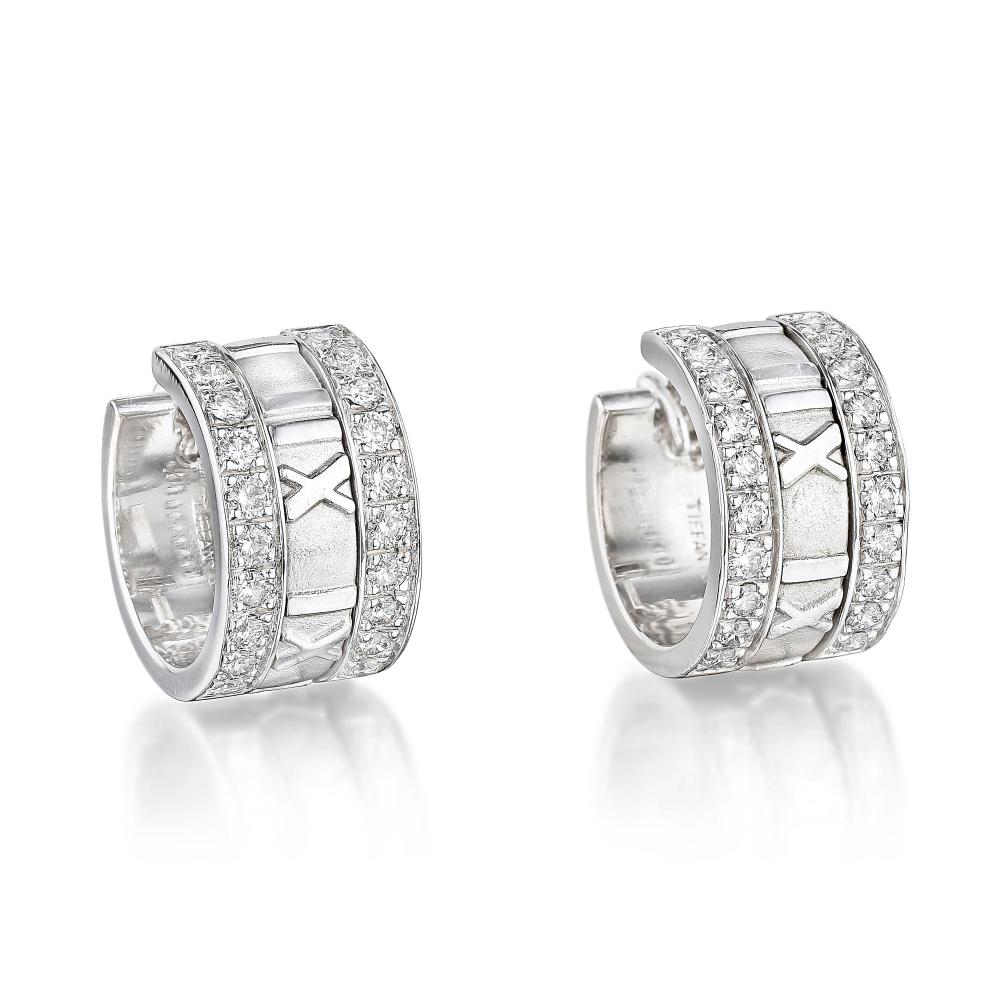 Tiffany & Co. Atlas Closed Diamond Hoop Earrings