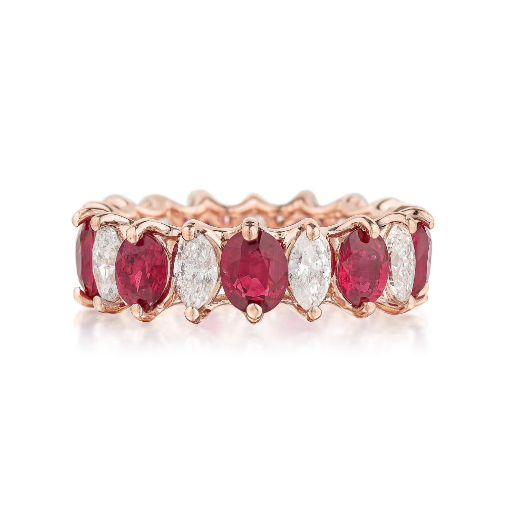 Ruby and Diamond Eternity Band