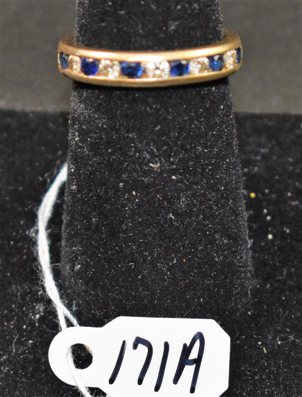 LADIES 2.05CTTW DIAMOND & SAPPHIRE ETERNITY BAND