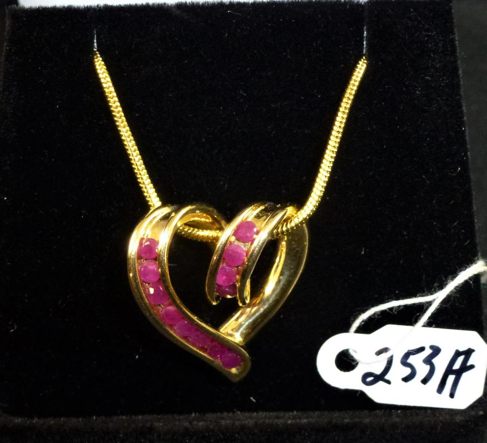 LADIES RUBY & DIAMOND REVERSIBLE 14K PENDANT