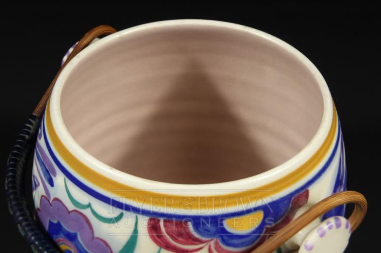 A Poole Pottery white earthenware biscuit barrel