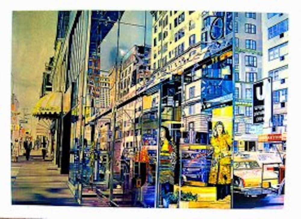 YAO CHING-JANG (1941-2000) street reflaction Serigraph