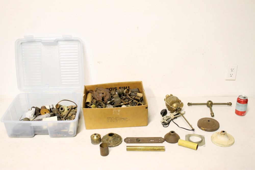 Lot of antique lamp parts