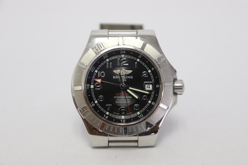 Authentic Breitling watch with black dial