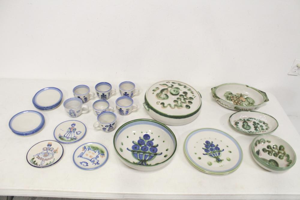 Lot of pottery pieces by M. A. Hadley