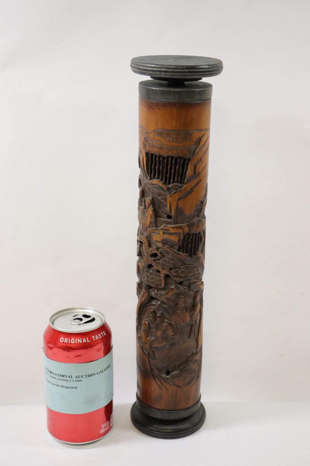 Chinese bamboo carved incense holder