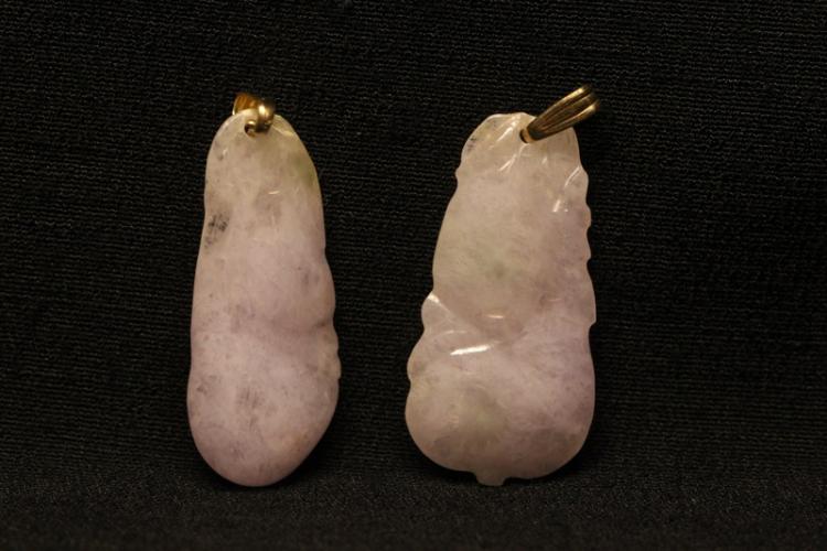 2 translucent lavender jadeite pendant