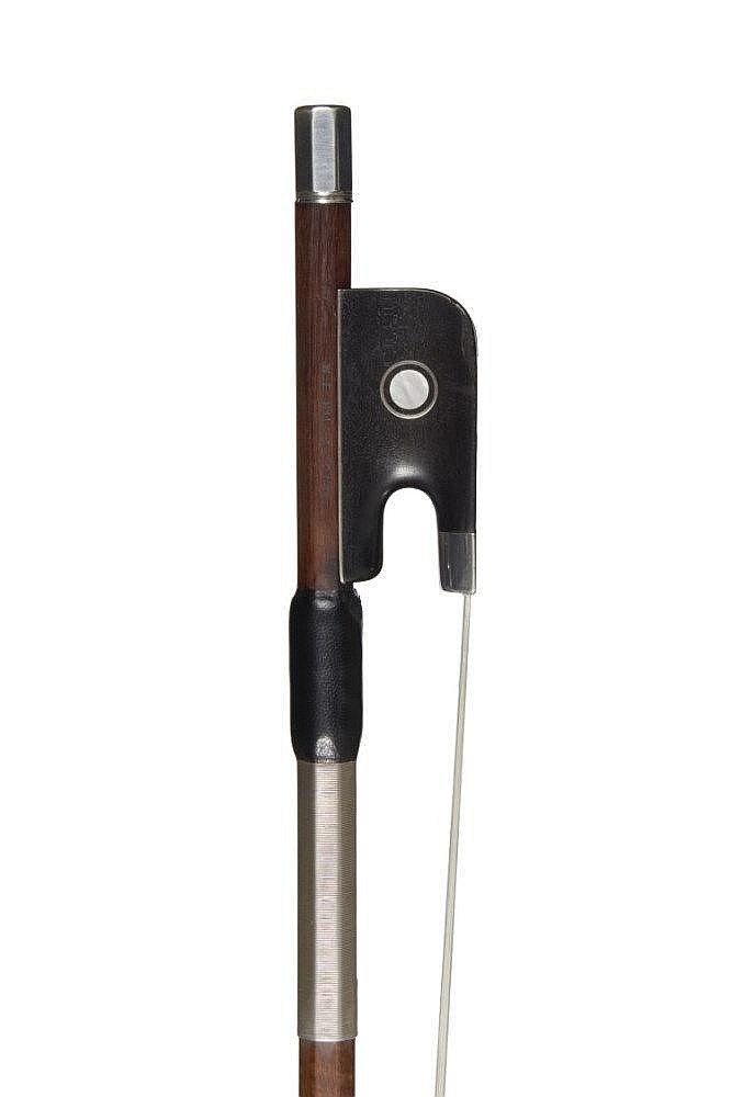 A SILVER-MOUNTED CELLO BOW W.E. HILL & SONS (fl London, 1887-1992)