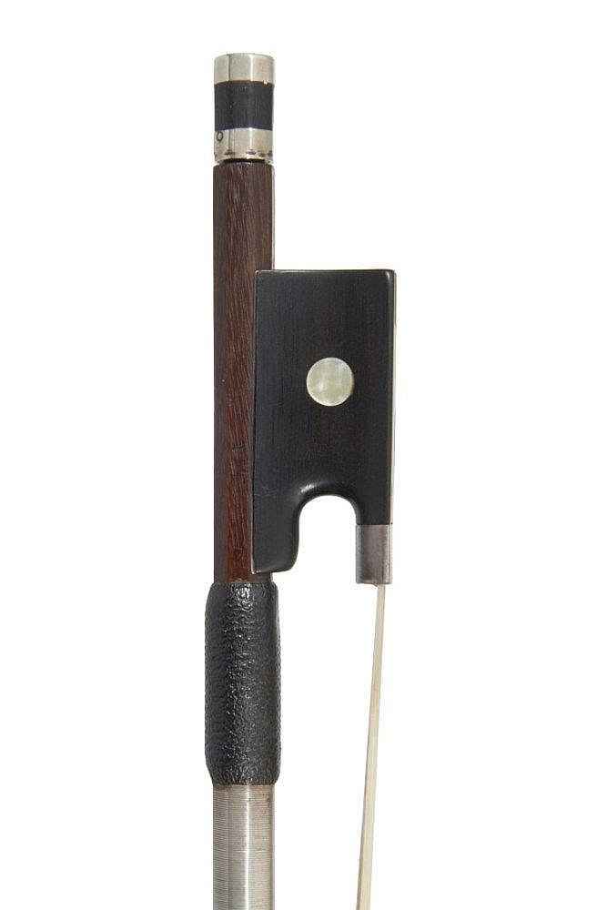 A SILVER-MOUNTED VIOLIN BOW FRANÇOIS PECCATTE (b Mirecourt, 1820; d Paris, 1856)