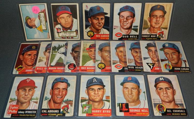 1952 - 1953 Topps Baseball Lot of (20) Cards