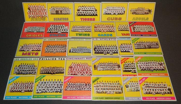 1964 - 1967 Topps Baseball Team Card Lot of (30) Cards
