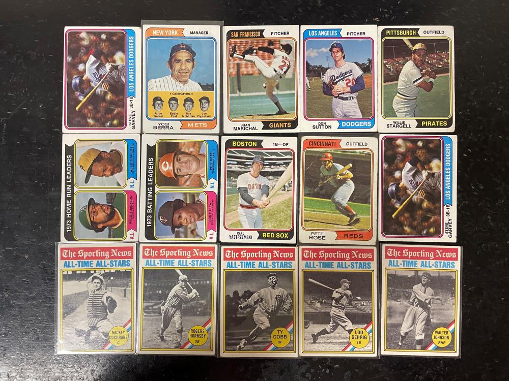 1974 Topps baseball 14 card lot stars and HOF