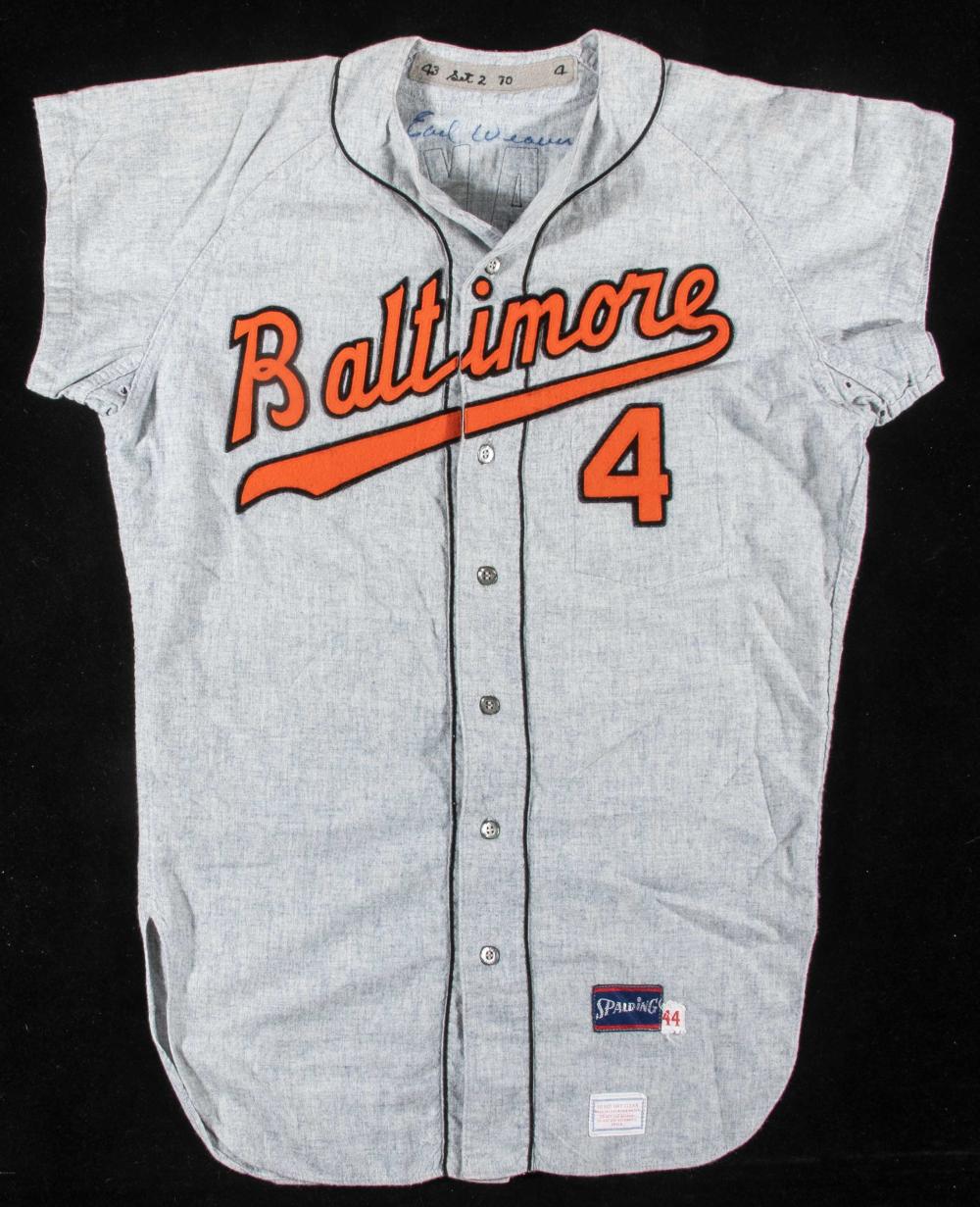 Outstanding 1970 Earl Weaver autographed Baltimore...