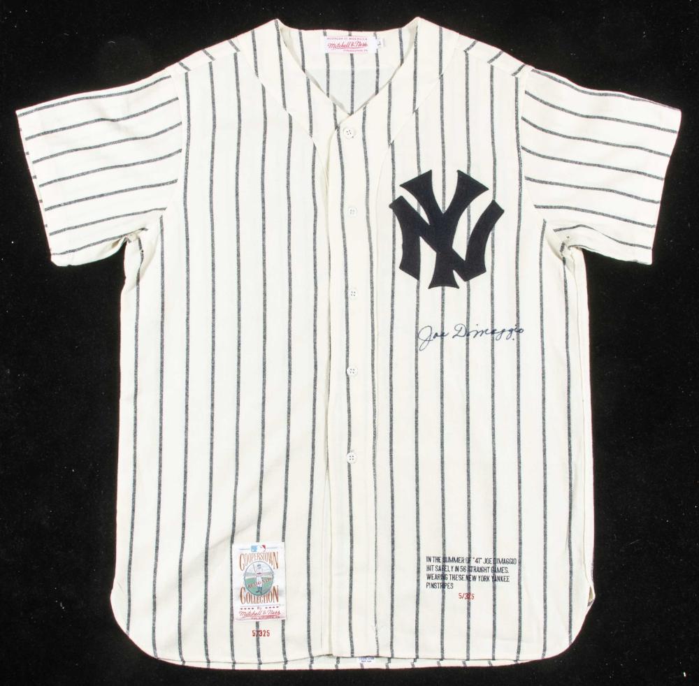 Joe DiMaggio autographed limited edition New York Yankees jersey.