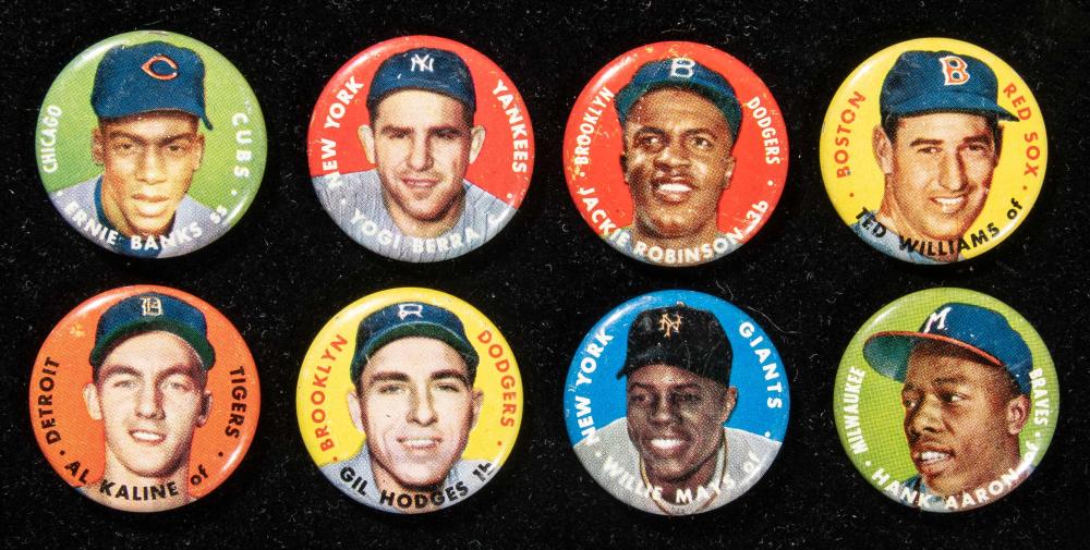 1956 Topps Pins complete set (50 pins).