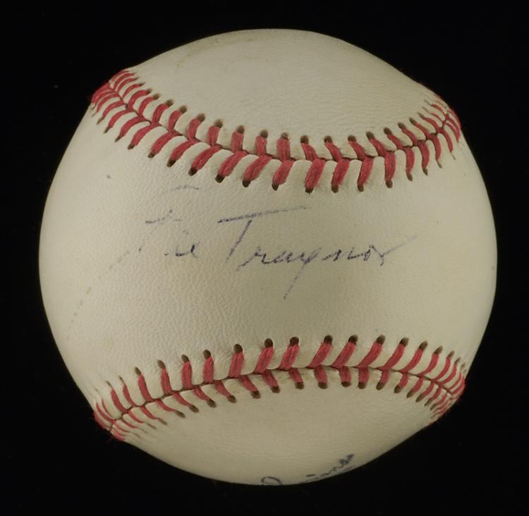 Pie Traynor single signed baseball.