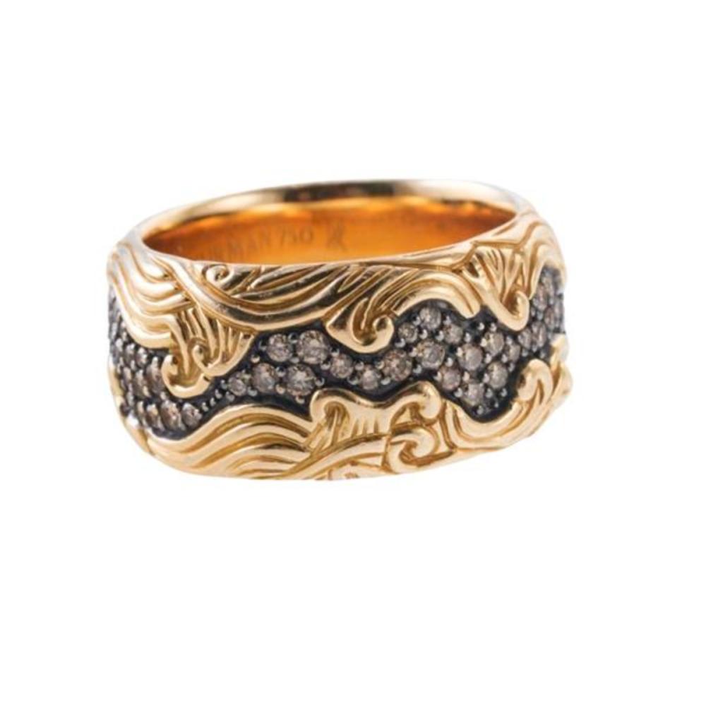David Yurman 18k Gold Fancy Diamond Eternity Band Ring