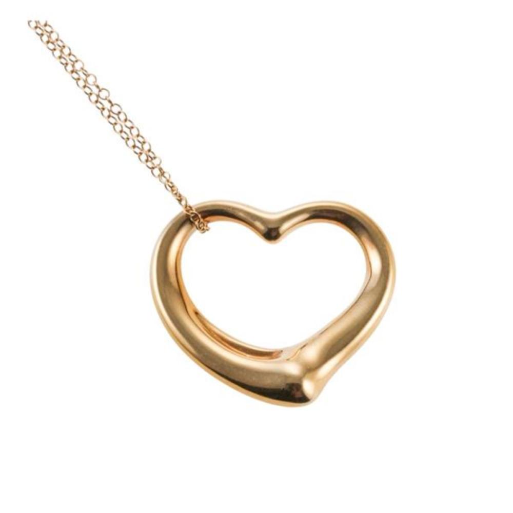 Tiffany & Co Peretti 18k Gold Open Heart Pendant Necklace