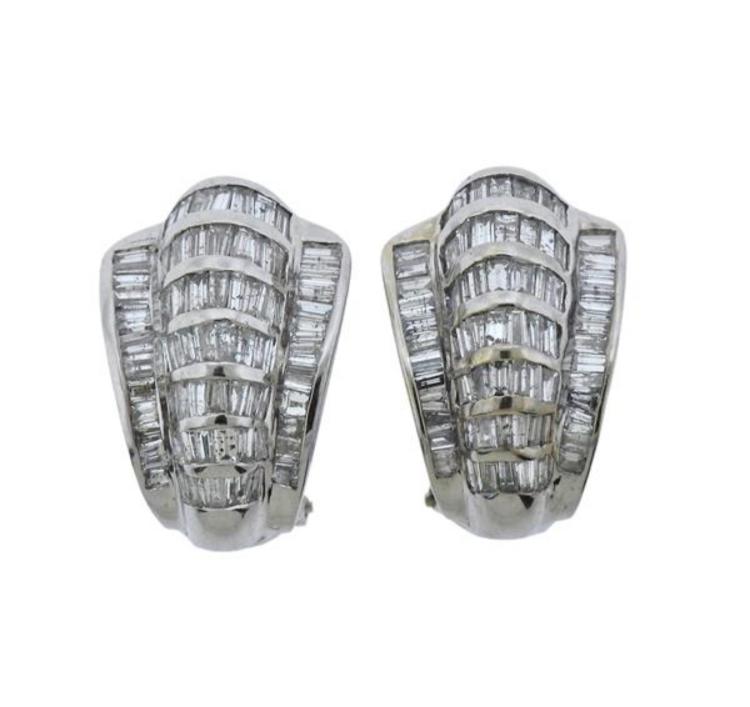 14k Gold 2.00ctw Diamond Half Hoop Earrings