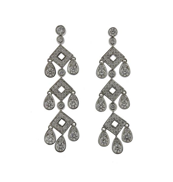 Tiffany & Co Jazz Pagoda Platinum Diamond Earrings