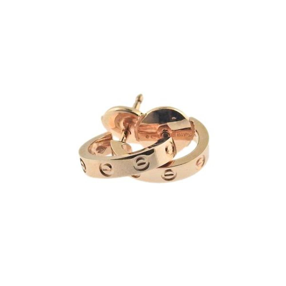 Cartier Love 18k Rose Gold Small Hoop Earrings