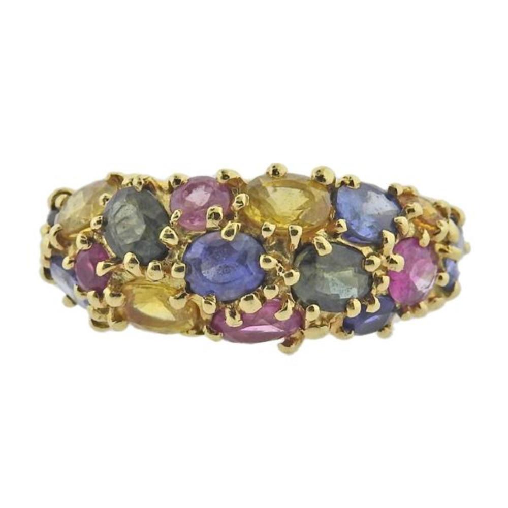 Chaumet Paris 18k Gold Multi Sapphire Ring