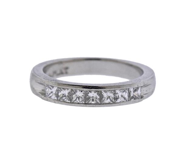 Platinum Diamond Half Band Ring