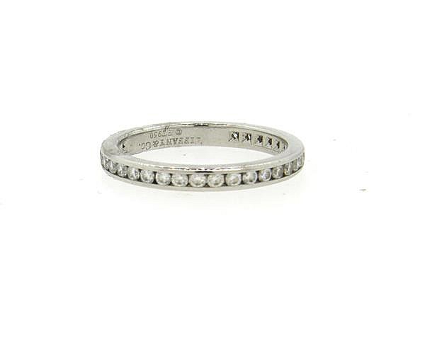 Tiffany & Co Platinum Diamond Eternity Wedding Band Ring