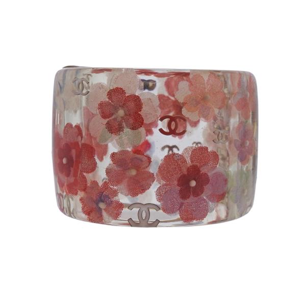 Chanel Resin Flower Cuff Bracelet