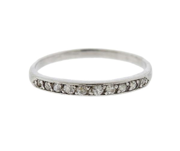 Platinum Diamond Half Band Ring