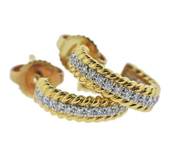 Tiffany & Co Schlumberger Rope Hoop Diamond Earrings