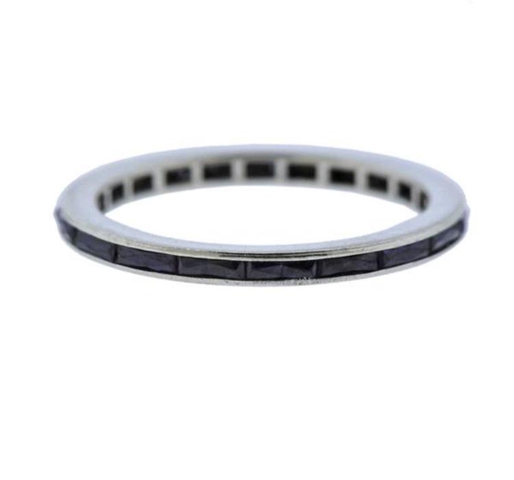 14k Gold Sapphire Eternity Wedding Band Ring