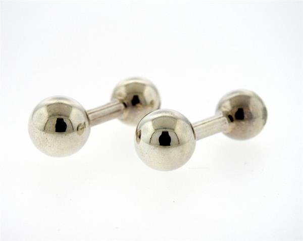 Tiffany & Co Sterling Silver Barbell Cufflinks