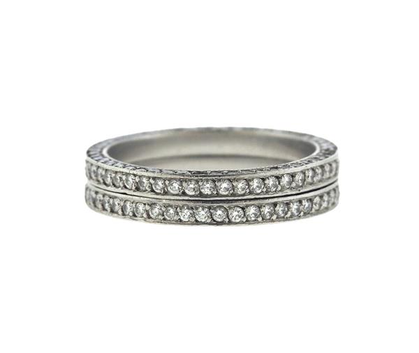 Platinum Diamond Eternity Band Ring Set