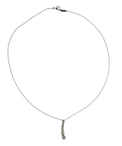 Tiffany & Co Jazz Platinum Diamond Drop Pendant Necklace