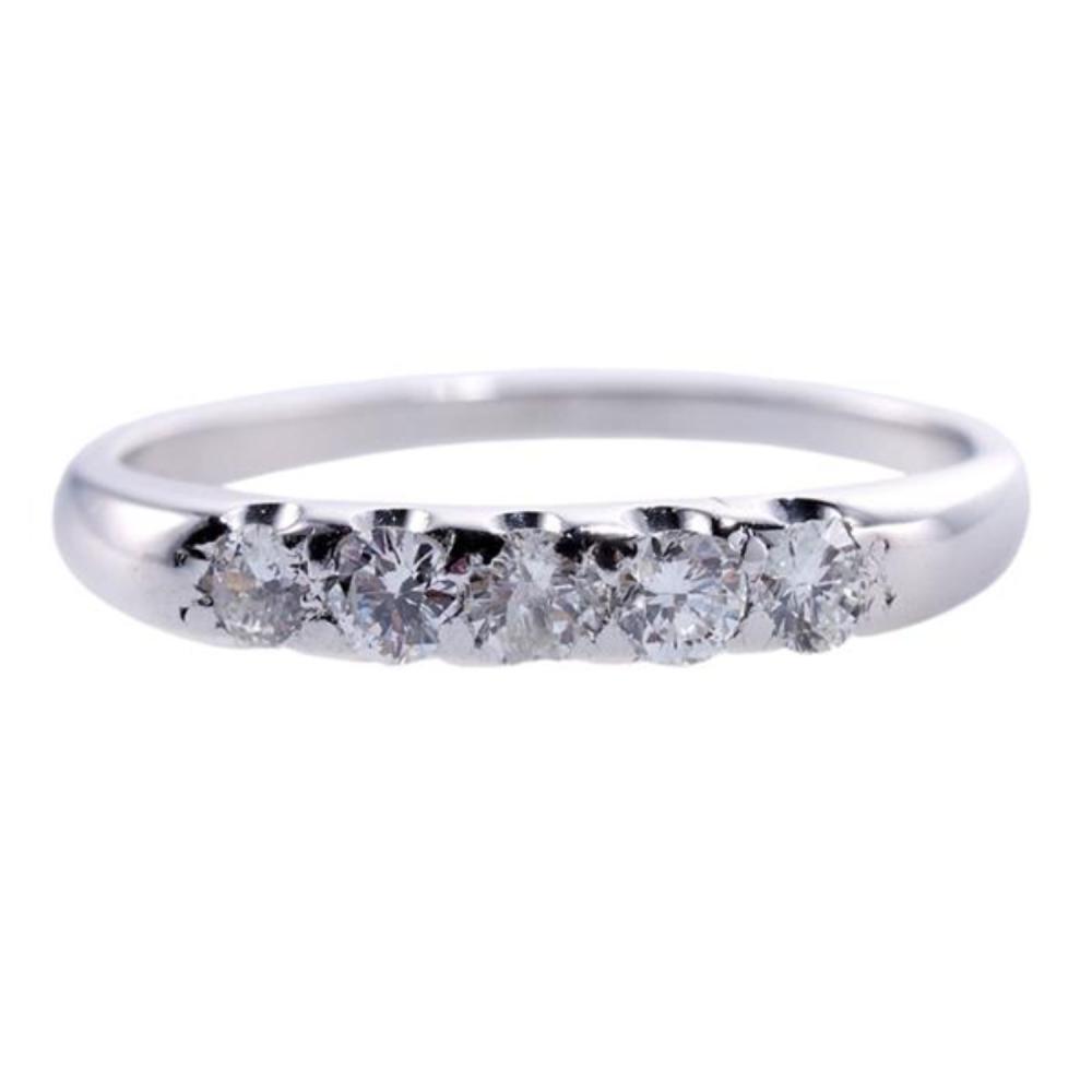 Platinum Diamond Half Band Ring