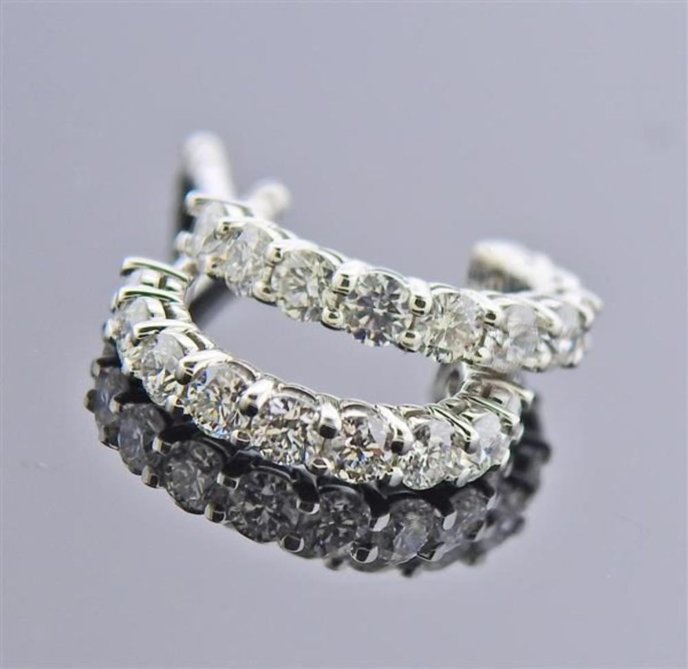 Tiffany & Co Platinum Diamond Hoop Earrings